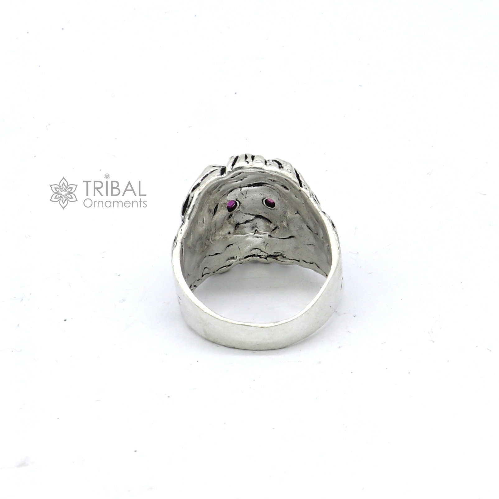 925 sterling silver handmade excellent lion face vintage antique stylish ring band unisex customized jewelry from Rajasthan india sr709 - TRIBAL ORNAMENTS