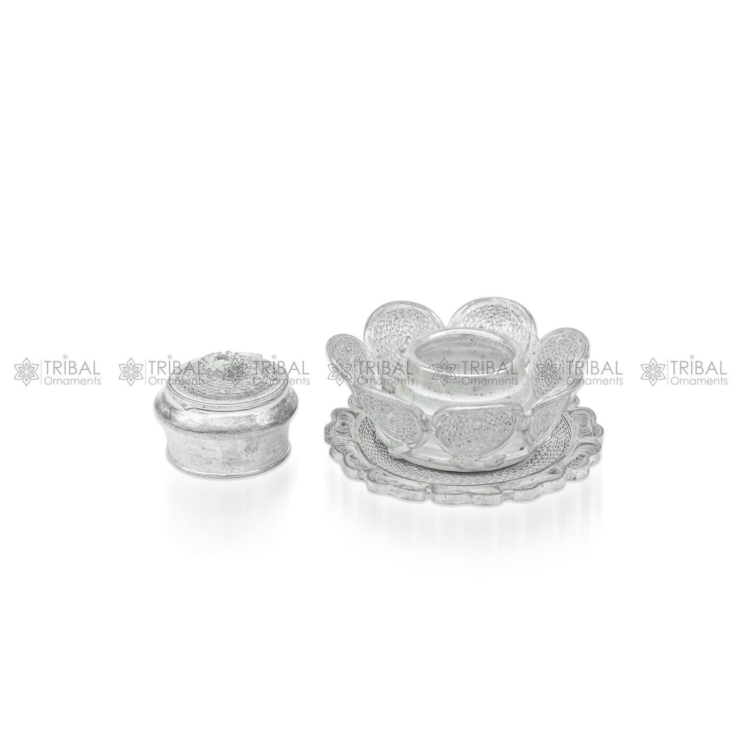 925 Sterling silver handmade fabulous meenakari trinket box, container box, casket box, sindoor box, enamel work customized  box stb863 - TRIBAL ORNAMENTS