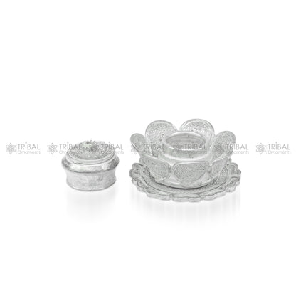 925 Sterling silver handmade fabulous meenakari trinket box, container box, casket box, sindoor box, enamel work customized  box stb863 - TRIBAL ORNAMENTS