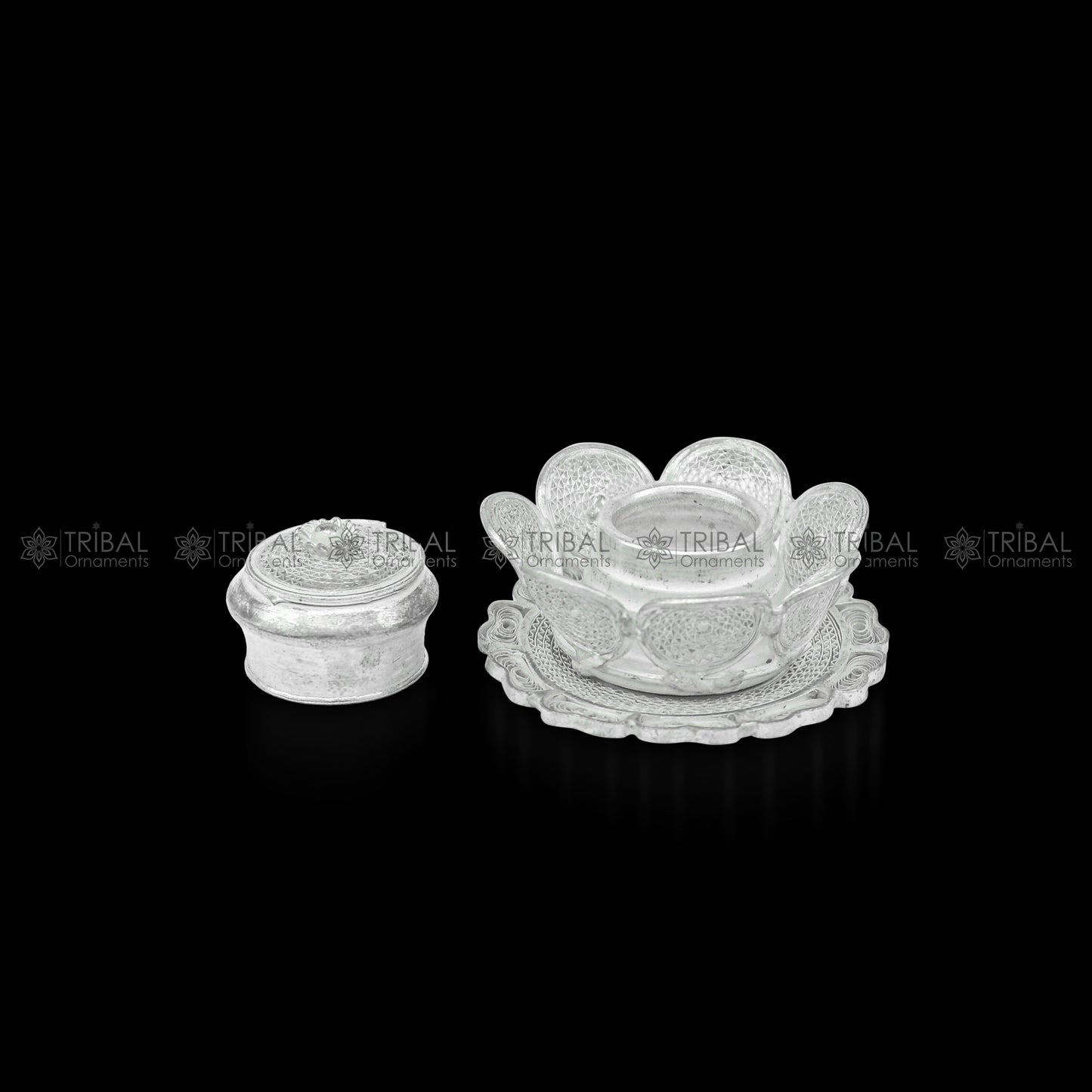925 Sterling silver handmade fabulous meenakari trinket box, container box, casket box, sindoor box, enamel work customized  box stb863 - TRIBAL ORNAMENTS