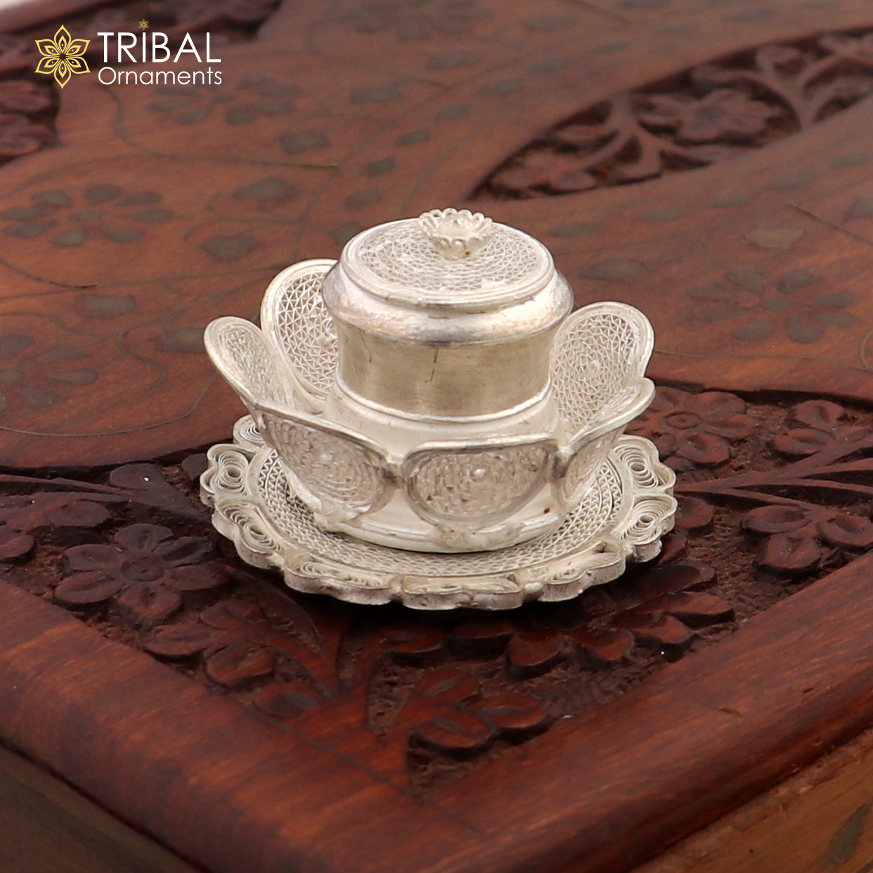 925 Sterling silver handmade fabulous meenakari trinket box, container box, casket box, sindoor box, enamel work customized  box stb863 - TRIBAL ORNAMENTS