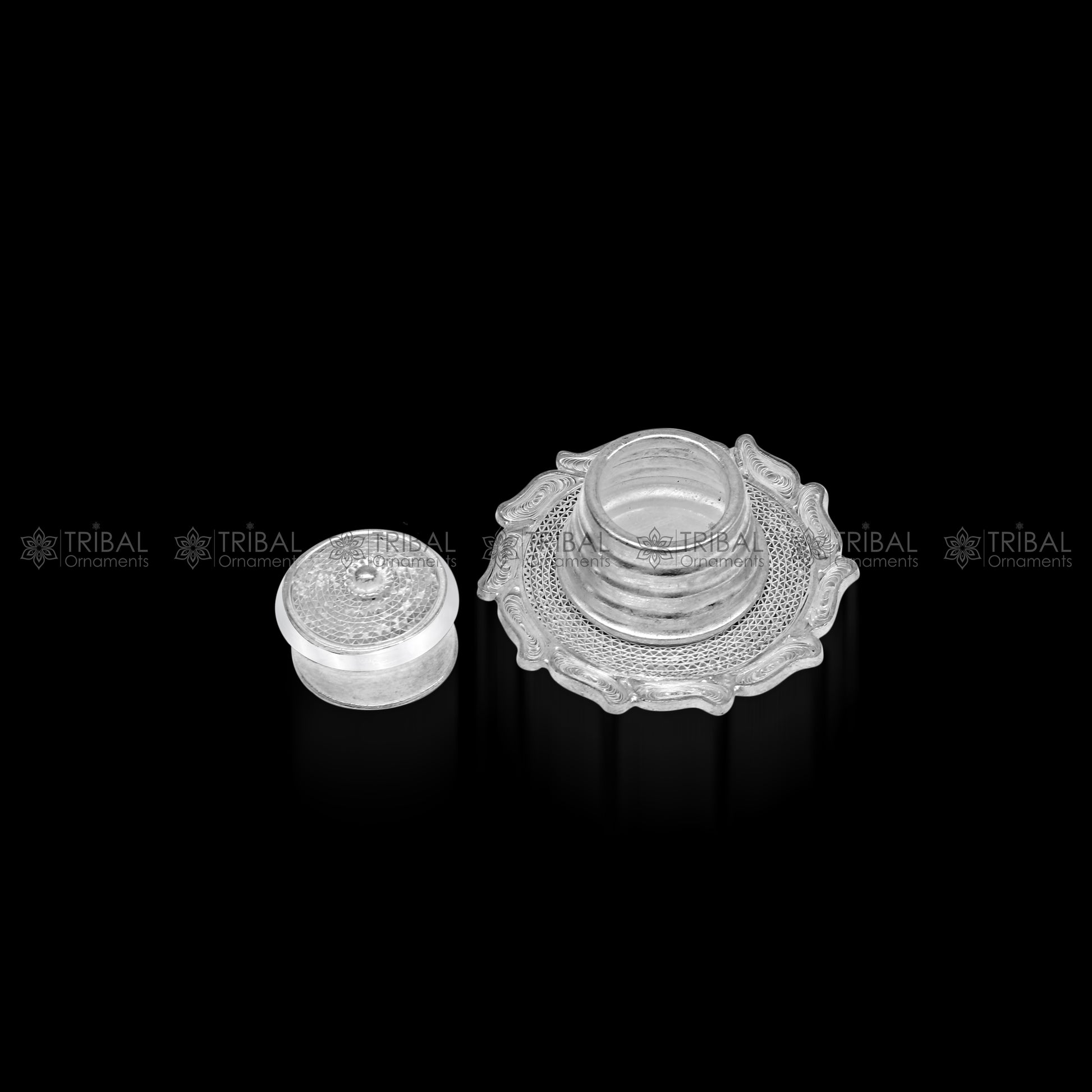 925 Sterling silver handmade fabulous meenakari trinket box, container box, casket box, sindoor box, enamel work customized  box stb865 - TRIBAL ORNAMENTS