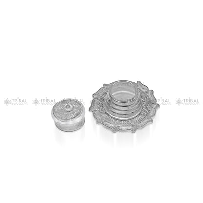 925 Sterling silver handmade fabulous meenakari trinket box, container box, casket box, sindoor box, enamel work customized  box stb865 - TRIBAL ORNAMENTS