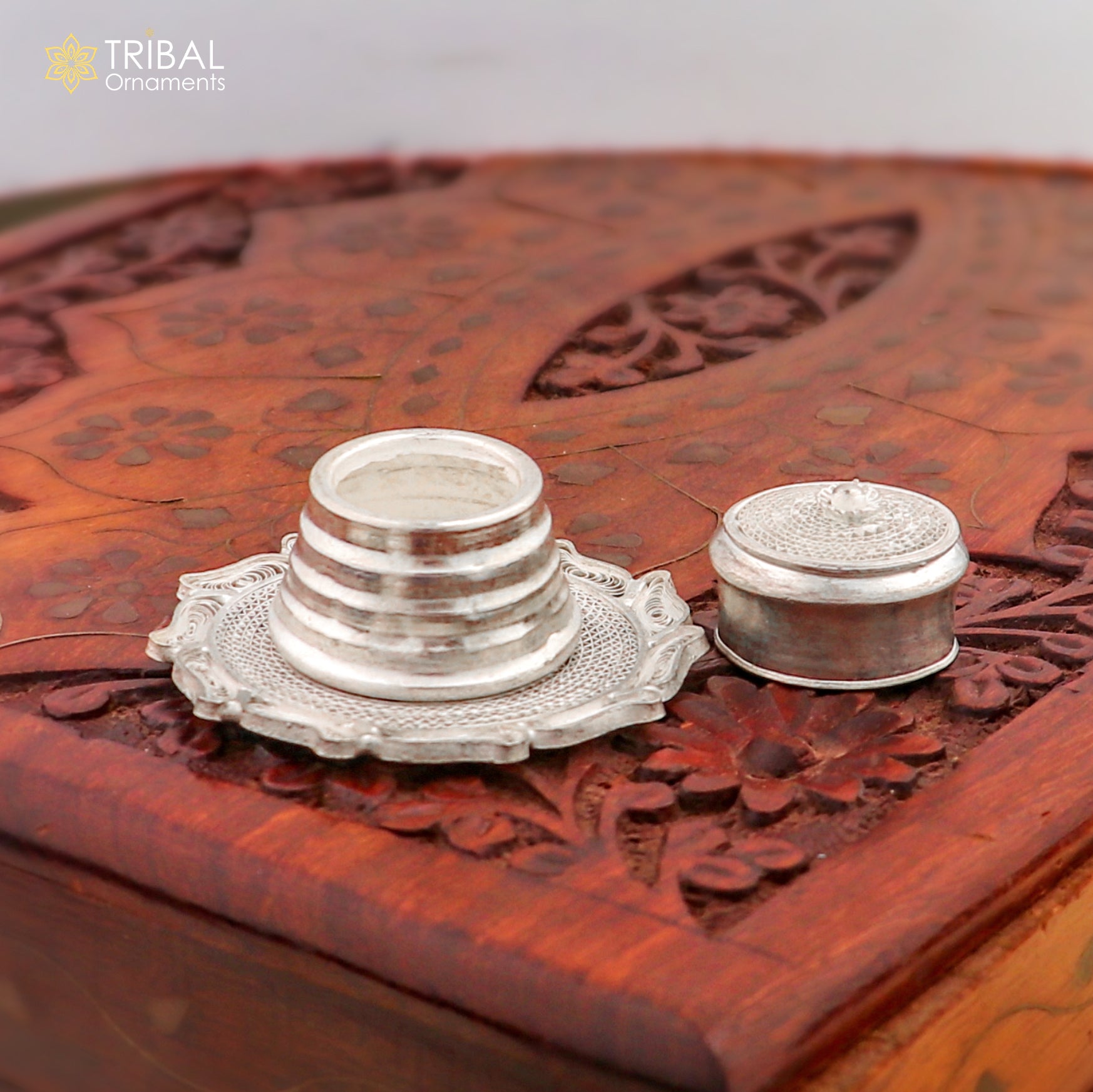 925 Sterling silver handmade fabulous meenakari trinket box, container box, casket box, sindoor box, enamel work customized  box stb865 - TRIBAL ORNAMENTS