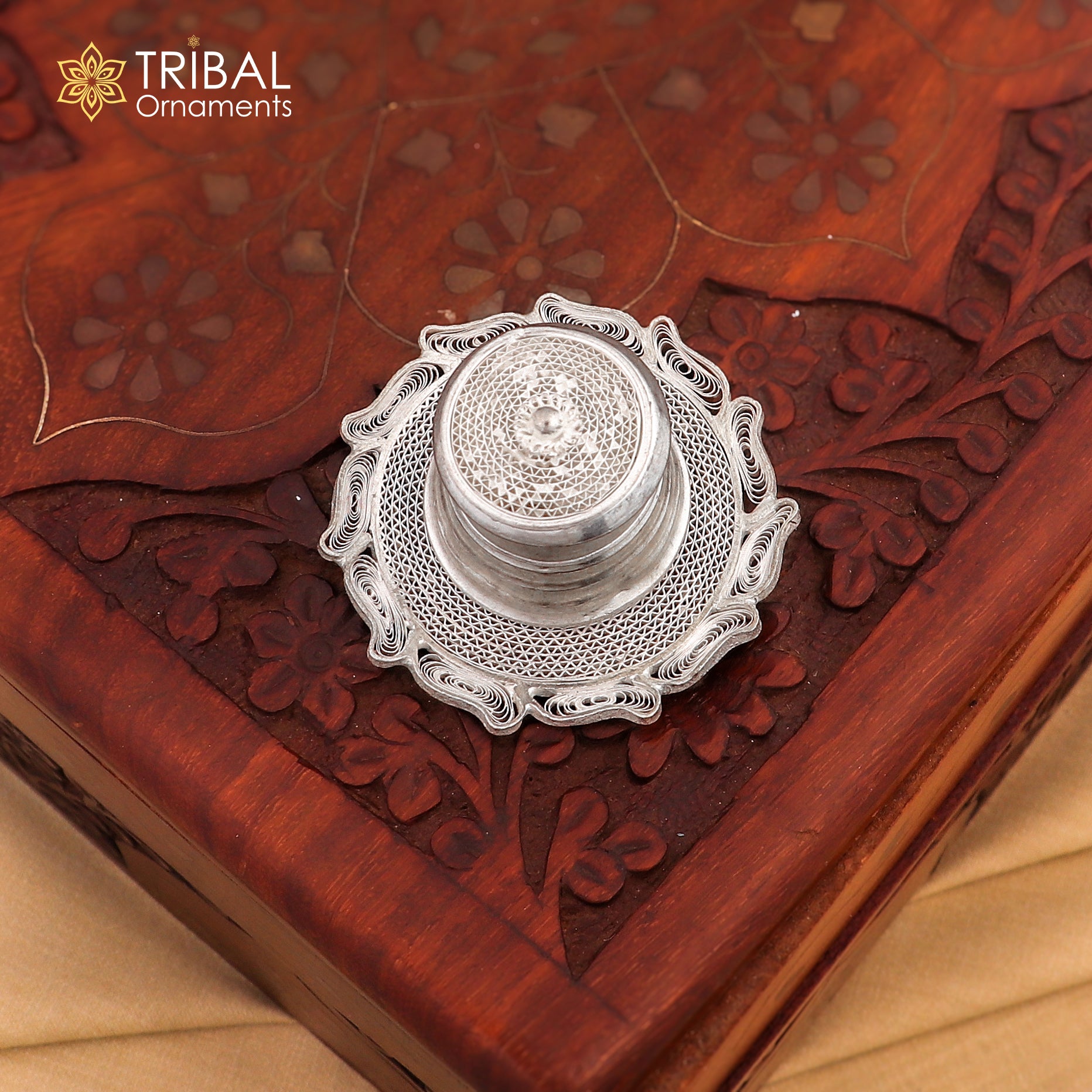 925 Sterling silver handmade fabulous meenakari trinket box, container box, casket box, sindoor box, enamel work customized  box stb865 - TRIBAL ORNAMENTS