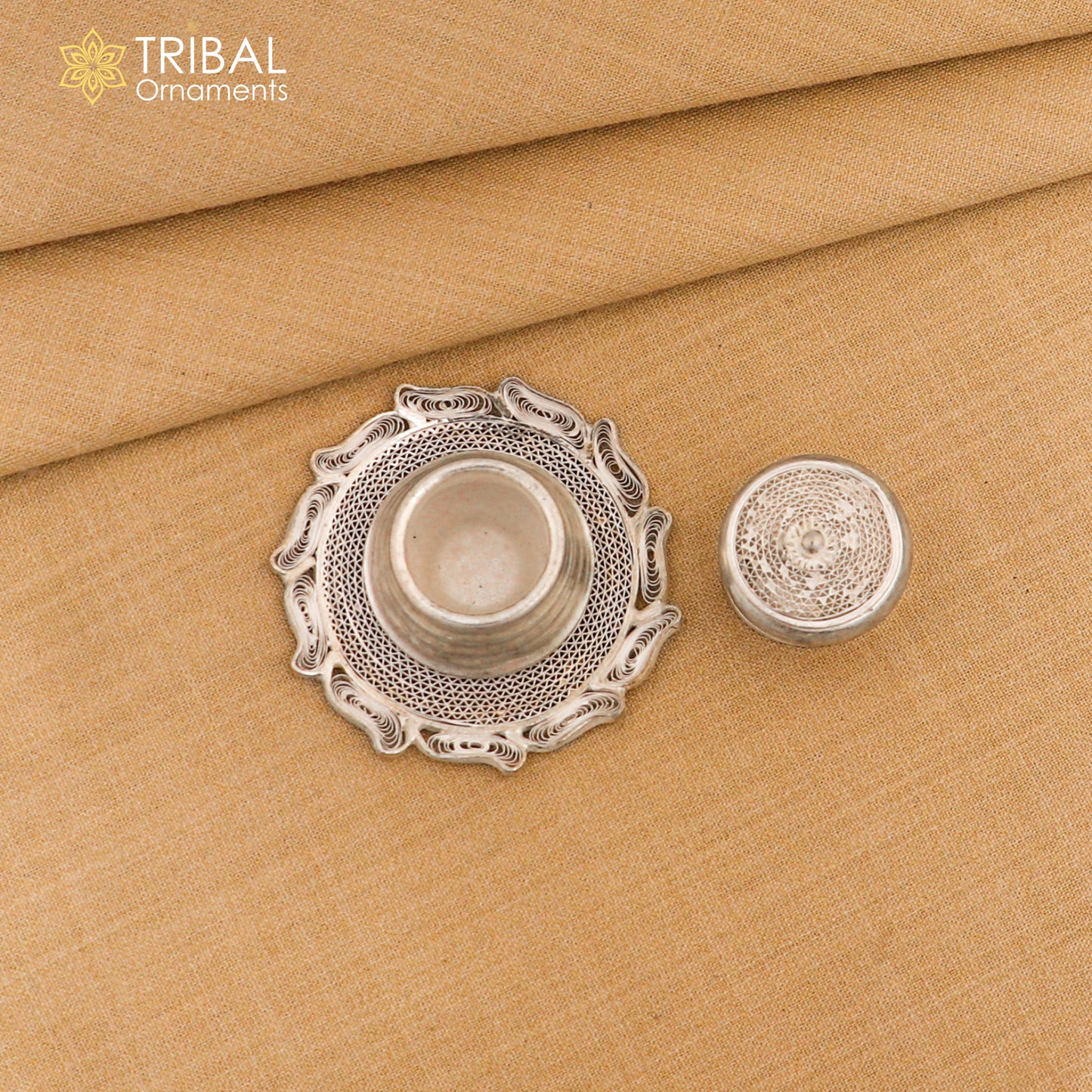 925 Sterling silver handmade fabulous meenakari trinket box, container box, casket box, sindoor box, enamel work customized  box stb865 - TRIBAL ORNAMENTS