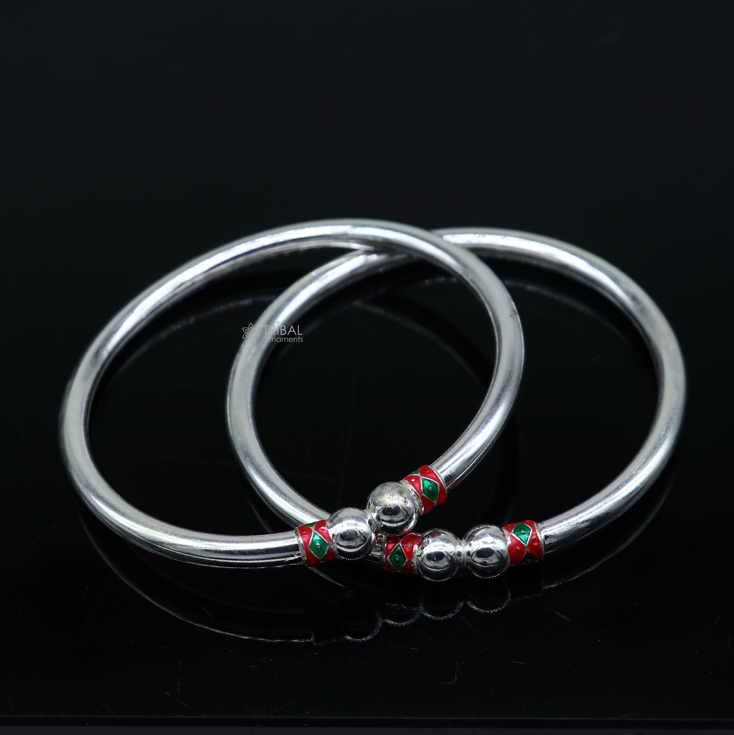 925 sterling silver handmade fabulous plain shine design bangle bracelet kada jewelry, single ball kada bangle nba427 - TRIBAL ORNAMENTS