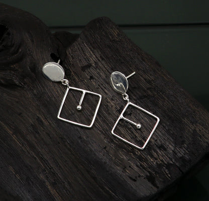 925 Sterling silver handmade fabulous stud earring drop dangle, fabulous brides stylish fancy fashionable earring jewelry from india ear735 - TRIBAL ORNAMENTS