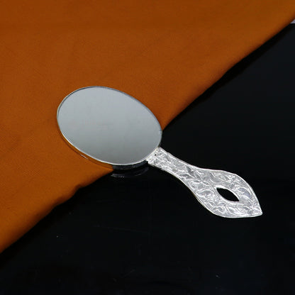 925 sterling silver handmade fabulous vintage style handmade mirror frame, amazing royal brides gifting article from India  sf27 - TRIBAL ORNAMENTS