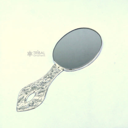 925 sterling silver handmade fabulous vintage style handmade mirror frame, amazing royal brides gifting article from India  sf27 - TRIBAL ORNAMENTS