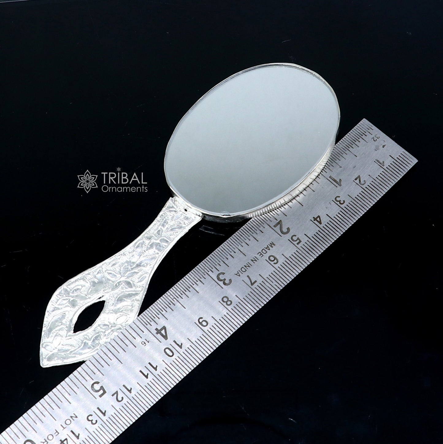 925 sterling silver handmade fabulous vintage style handmade mirror frame, amazing royal brides gifting article from India  sf27 - TRIBAL ORNAMENTS