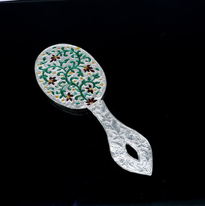 925 sterling silver handmade fabulous vintage style handmade mirror frame, amazing royal brides gifting article from India  sf27 - TRIBAL ORNAMENTS