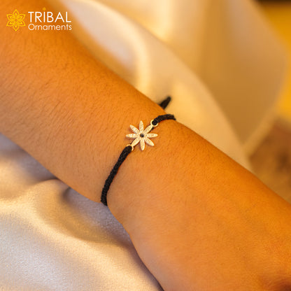 925 sterling silver handmade flower design nazarbattu unisex kids bracelet & baby/ girl's anklet nb112 - TRIBAL ORNAMENTS
