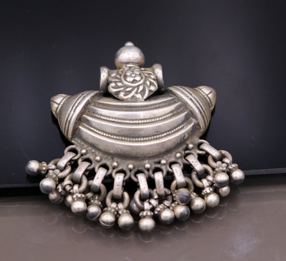 925 Sterling silver handmade gorgeous amulet pendant oxidized customized pendant belly dance temple jewelry bellydance rajasthan india nsp13 - TRIBAL ORNAMENTS