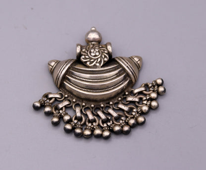 925 Sterling silver handmade gorgeous amulet pendant oxidized customized pendant belly dance temple jewelry bellydance rajasthan india nsp13 - TRIBAL ORNAMENTS