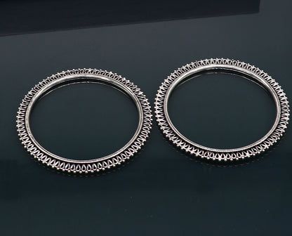 925 sterling silver bangle and kada kangan set for brides, featuring intricate handmade designs by TRIBAL ORNAMENTS.