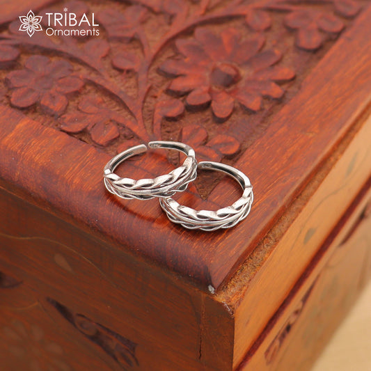925 sterling silver handmade gorgeous design vintage style toe ring, best gifting tiny tone ring 925 stamped jewelry from india ytr07 - TRIBAL ORNAMENTS