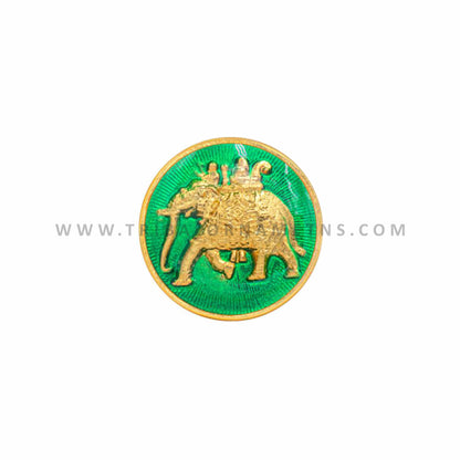 Set of 13 handmade 925 sterling silver elephant design gold-polished buttons for men's coat or suit, tribal ornament jewelry style.