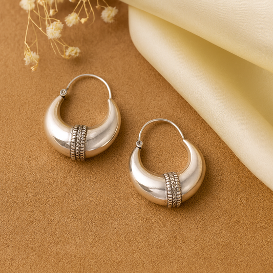 925 sterling silver handmade gorgeous hoops stud earring bali, excellent customized vintage design belly dance personalized gift ske8 - TRIBAL ORNAMENTS