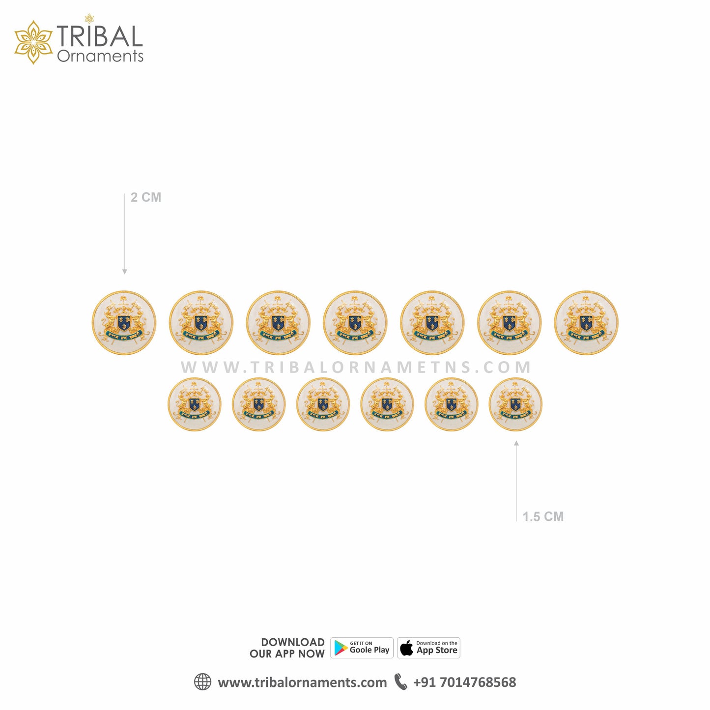 925 Sterling silver handmade gorgeous  horse design gold polished buttons set of 13 pc for men's coat or suit, best jewelry for all occasions btn56 - TRIBAL ORNAMENTS