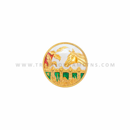 925 Sterling silver handmade gorgeous horse face design gold polished  buttons set of 13 pc for men's coat or suit, best jewelry for all occasions btn54 - TRIBAL ORNAMENTS