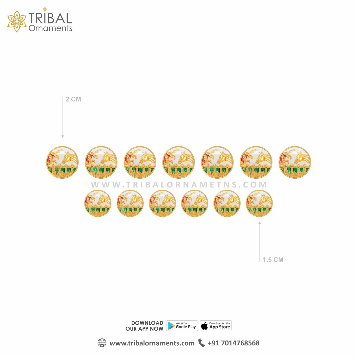 925 Sterling silver handmade gorgeous horse face design gold polished  buttons set of 13 pc for men's coat or suit, best jewelry for all occasions btn54 - TRIBAL ORNAMENTS