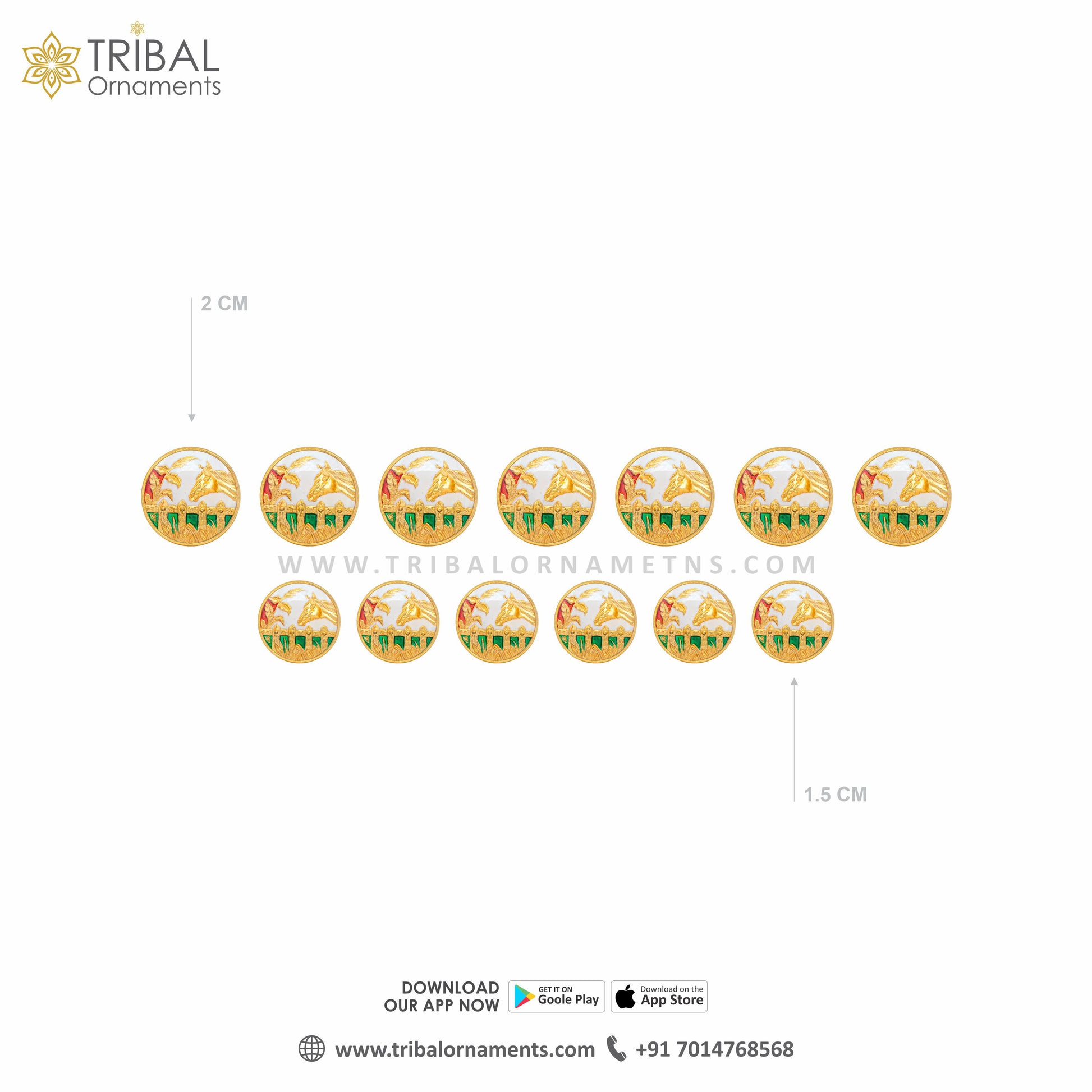 925 Sterling silver handmade gorgeous horse face design gold polished  buttons set of 13 pc for men's coat or suit, best jewelry for all occasions btn54 - TRIBAL ORNAMENTS