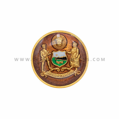 Set of 13 handmade 925 silver men's coat buttons with green and golden Mewar minakari design, polished gold finish.
