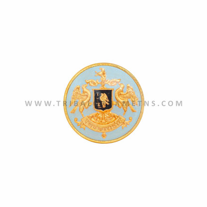 Set of 13 handmade 925 sterling silver gold-polished buttons with Royal Rathore logo, designed for men's coats or suits.