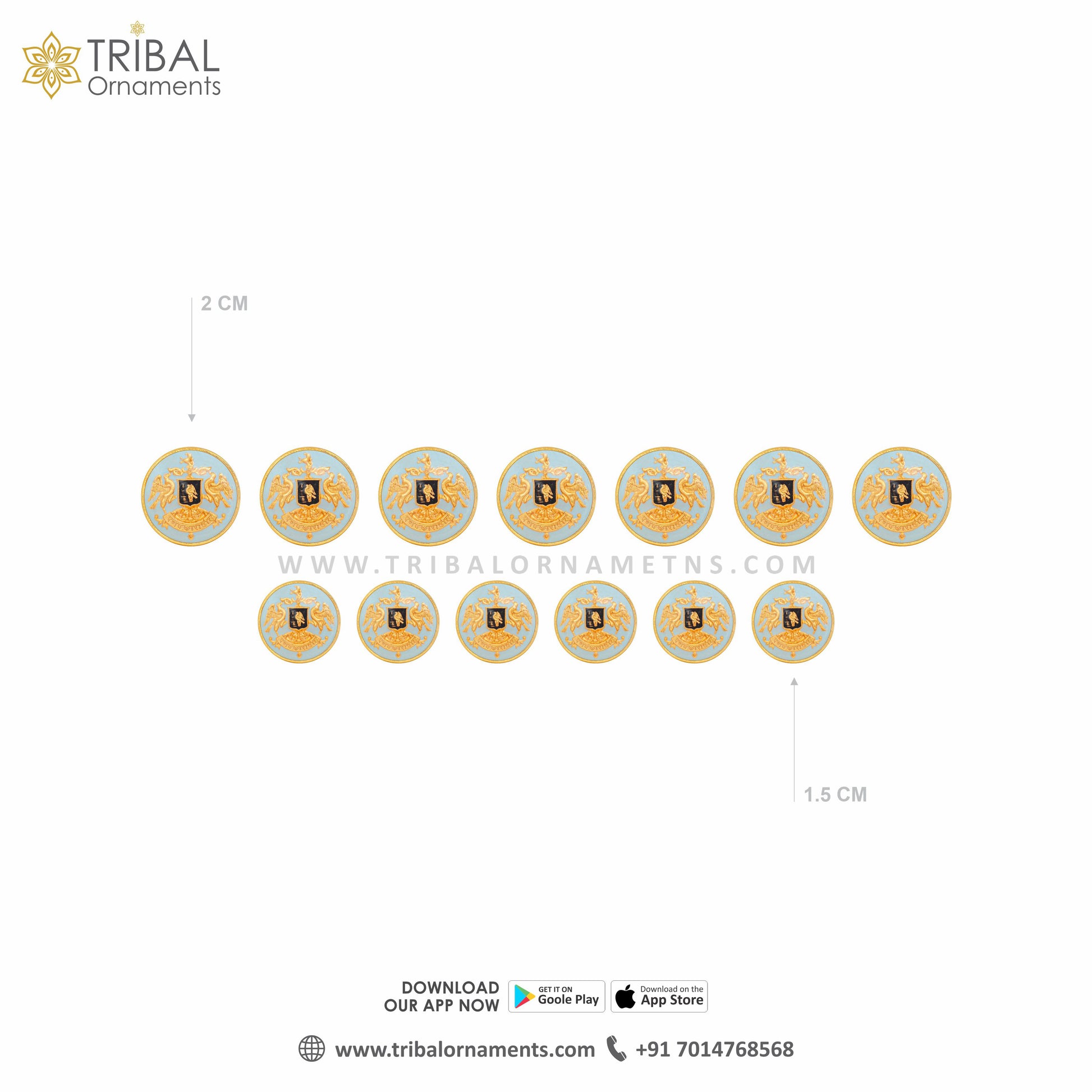 925 Sterling silver handmade gorgeous  royal Rathore logo design gold polished buttons set of 13 pc for men's coat or suit, best jewelry for all occasions btn63 - TRIBAL ORNAMENTS