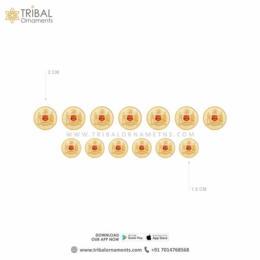 925 Sterling silver handmade gorgeous stylish design gold polished buttons set of 13 pc for men's coat or suit, best jewelry for all occasions btn55 - TRIBAL ORNAMENTS