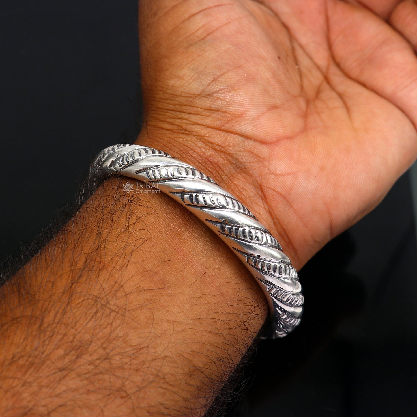 925 sterling silver handmade gorgeous trendy fancy bangle bracelet kada, fabulous unisex gifting jewelry personalized gift jewelry nsk0748 - TRIBAL ORNAMENTS