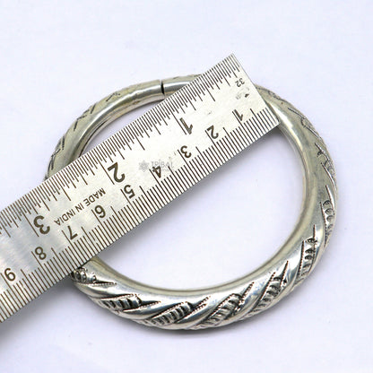 925 sterling silver fancy bangle bracelet by TRIBAL ORNAMENTS, handcrafted unisex jewelry with intricate design and personalized gift appeal.