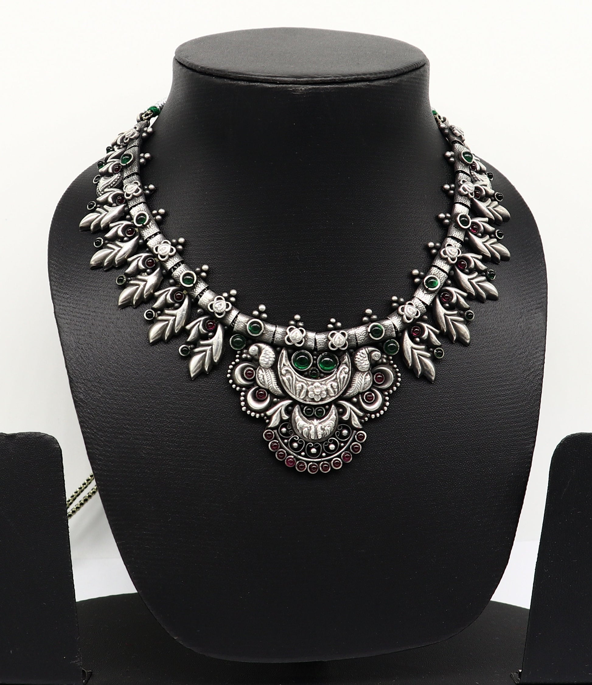 925 sterling silver handmade gorgeous vintage stylish designer necklace, wedding brides ustomized belly dance Guttapusalu necklace set236 - TRIBAL ORNAMENTS