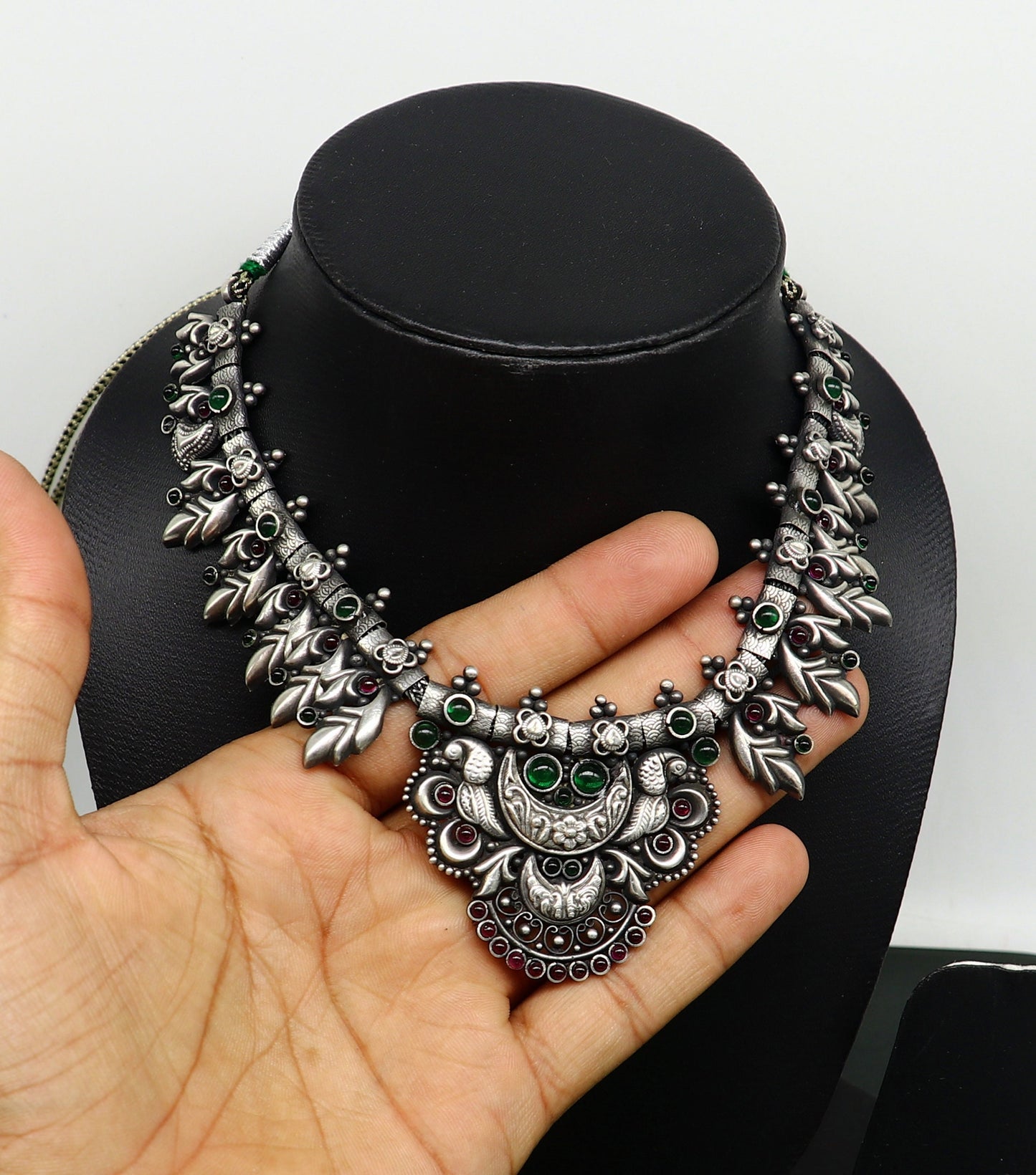 925 sterling silver handmade gorgeous vintage stylish designer necklace, wedding brides ustomized belly dance Guttapusalu necklace set236 - TRIBAL ORNAMENTS