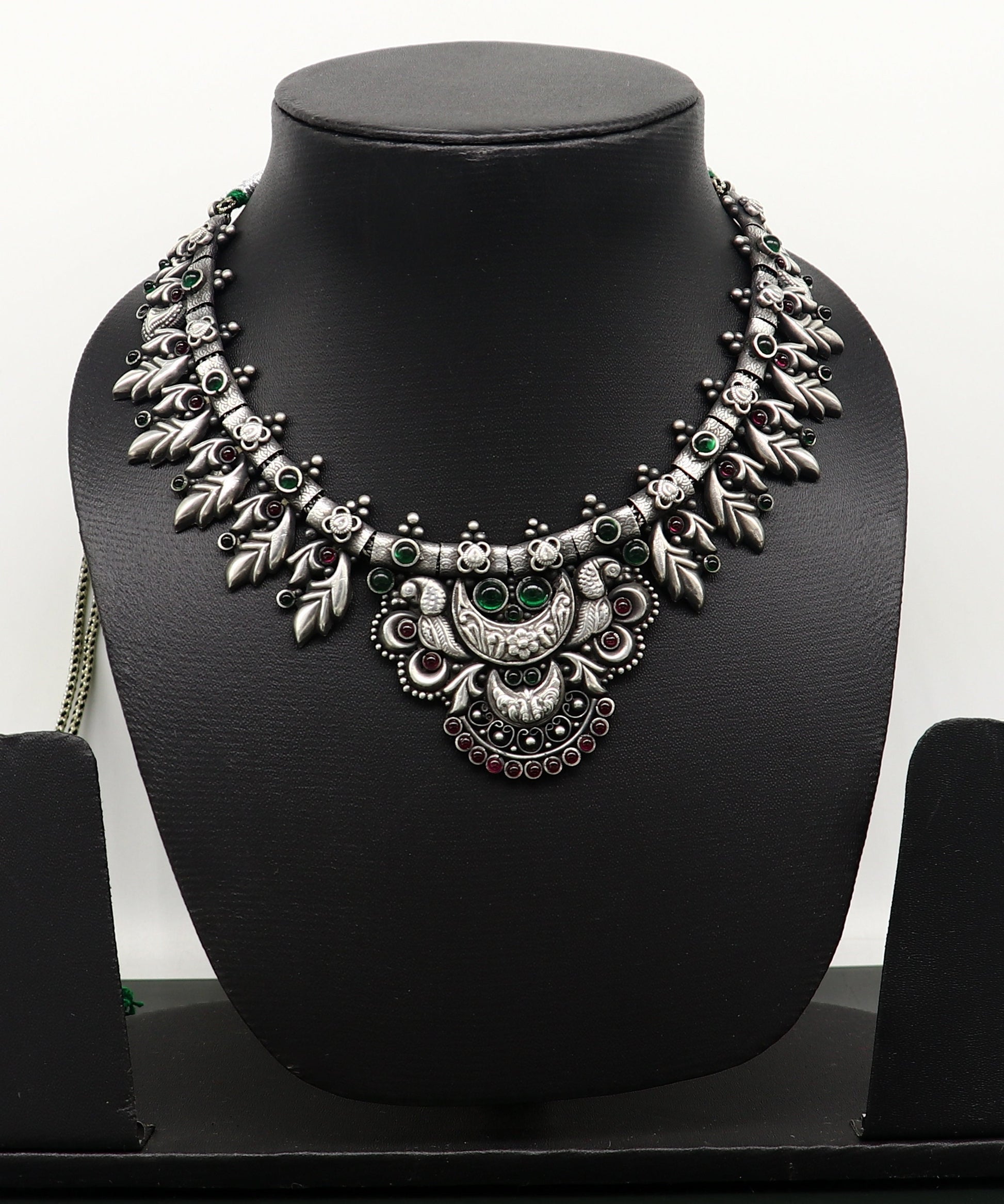 925 sterling silver handmade gorgeous vintage stylish designer necklace, wedding brides ustomized belly dance Guttapusalu necklace set236 - TRIBAL ORNAMENTS