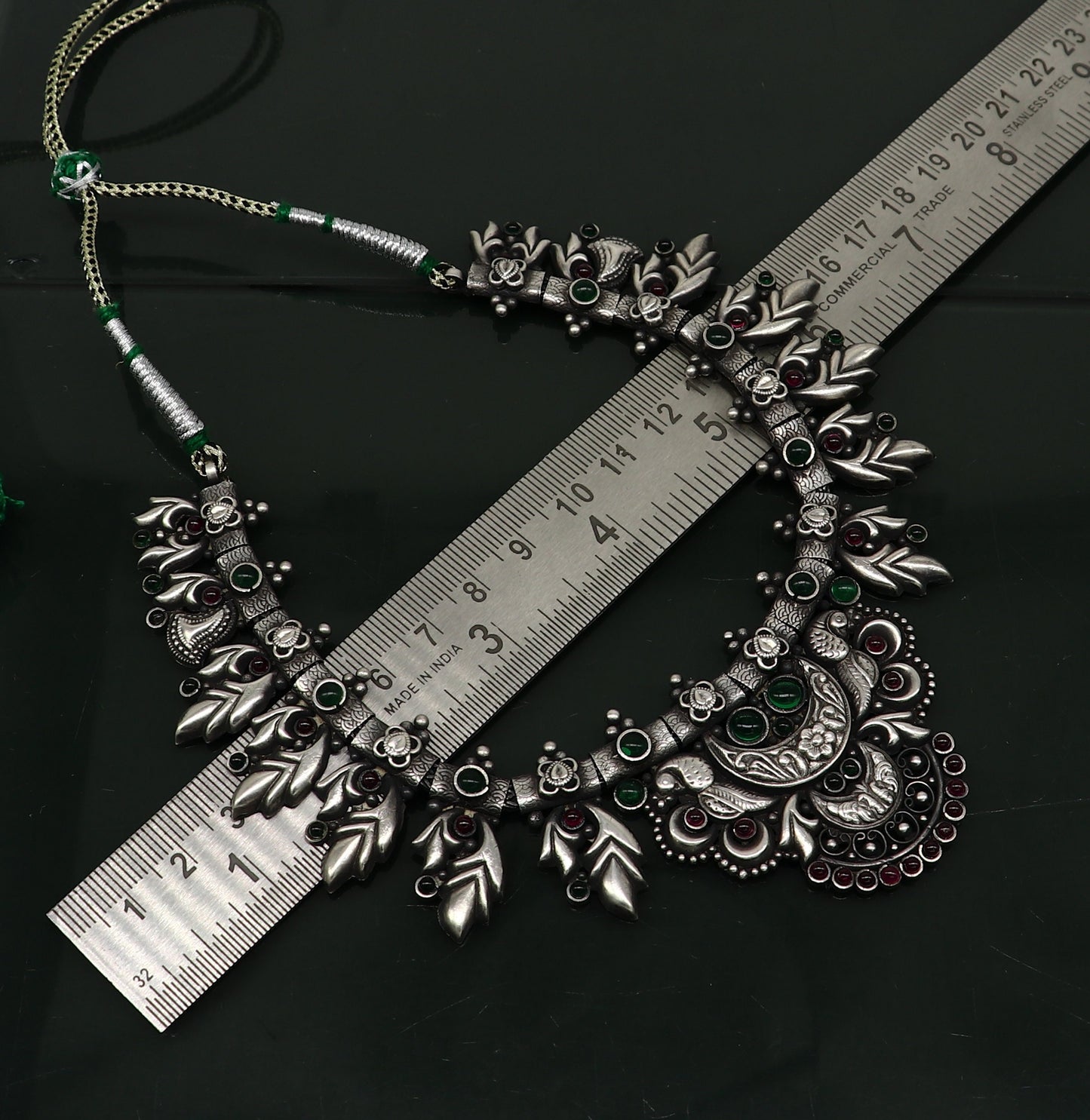 925 sterling silver handmade gorgeous vintage stylish designer necklace, wedding brides ustomized belly dance Guttapusalu necklace set236 - TRIBAL ORNAMENTS