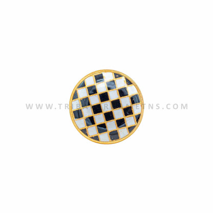 Set of 13 handmade 925 sterling silver buttons with white and black check design, ideal for men's coats or suits.