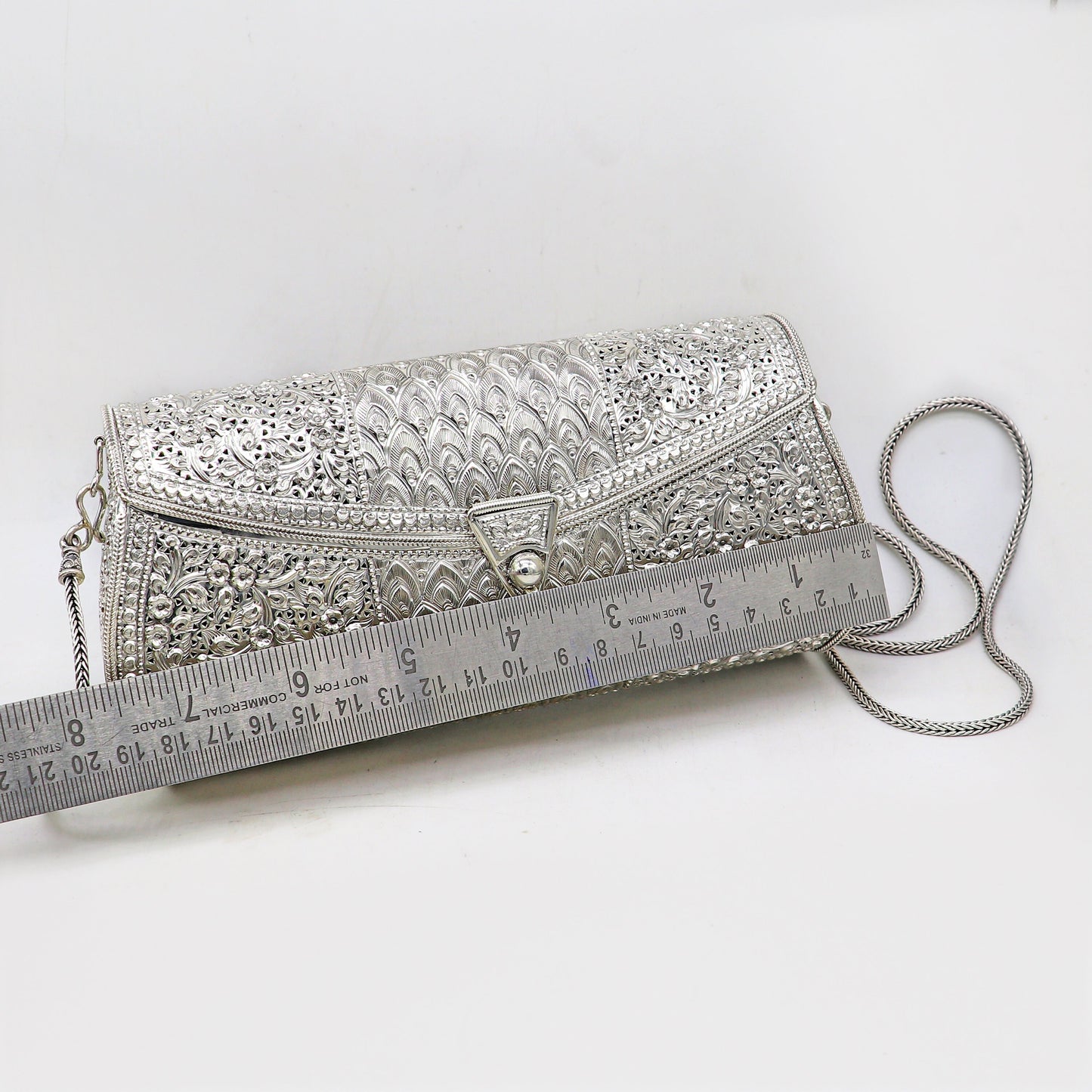 925 Sterling silver handmade hand bag/ purse /shoulder bag/Women Clutches bag001 - TRIBAL ORNAMENTS