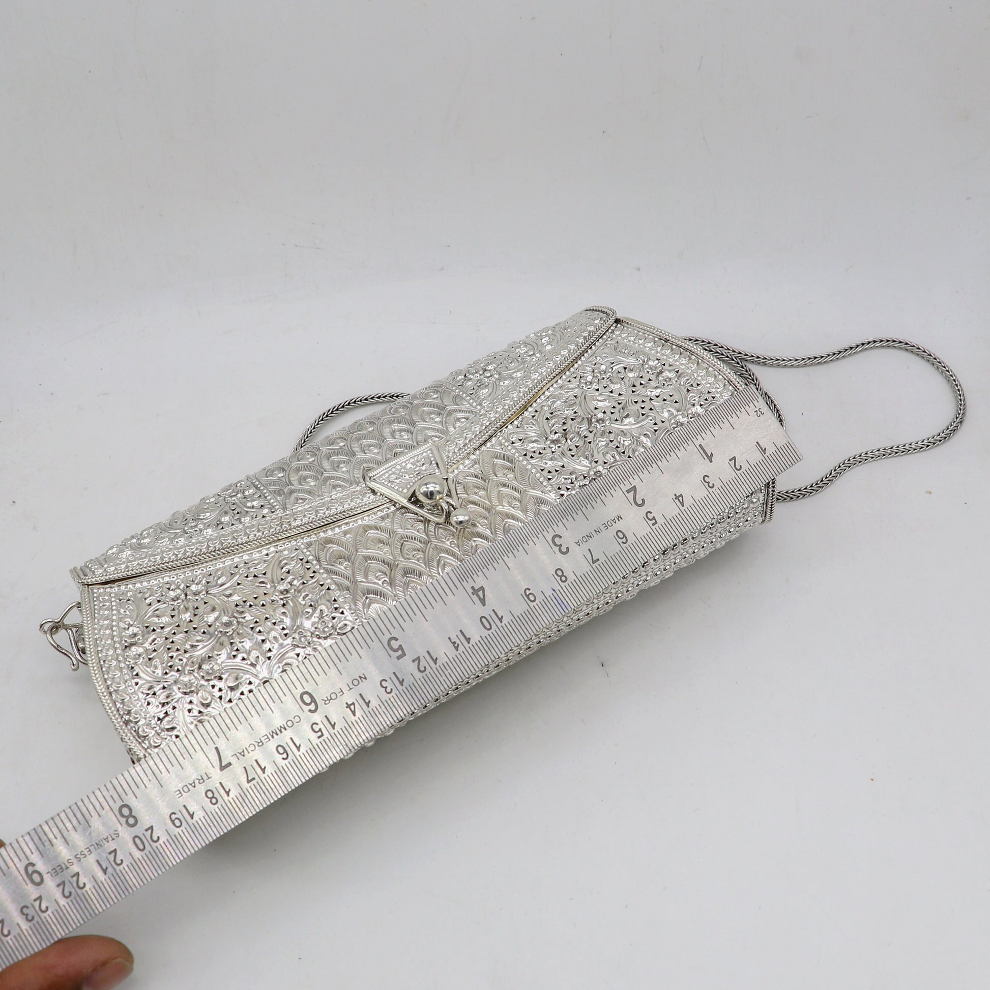 925 Sterling silver handmade hand bag/ purse /shoulder bag/Women Clutches bag001 - TRIBAL ORNAMENTS