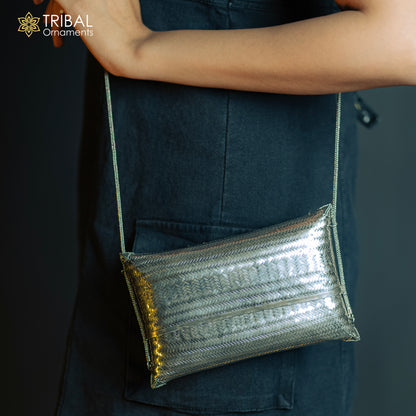 925 Sterling silver handmade hand bag/ purse /shoulder bag/Women Clutches bag002 - TRIBAL ORNAMENTS