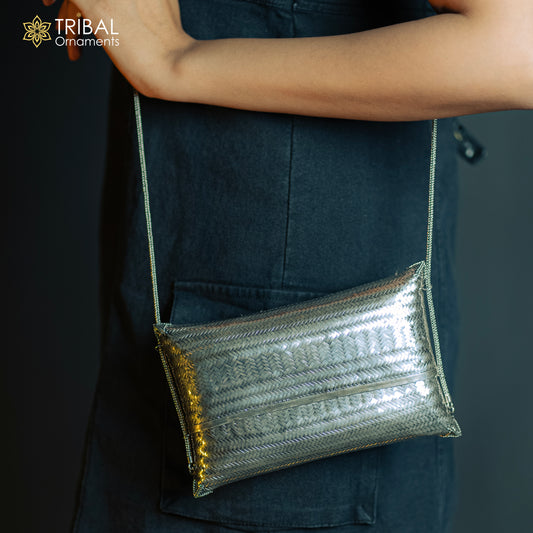 925 Sterling silver handmade hand bag/ purse /shoulder bag/Women Clutches bag002 - TRIBAL ORNAMENTS