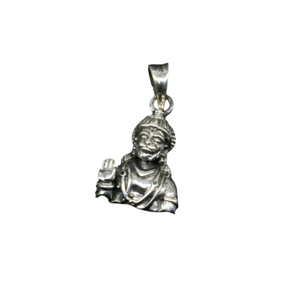 925 sterling silver Lord Hanuman pendant, detailed handmade Hindu god jewelry, unisex design, tribal ornament style.