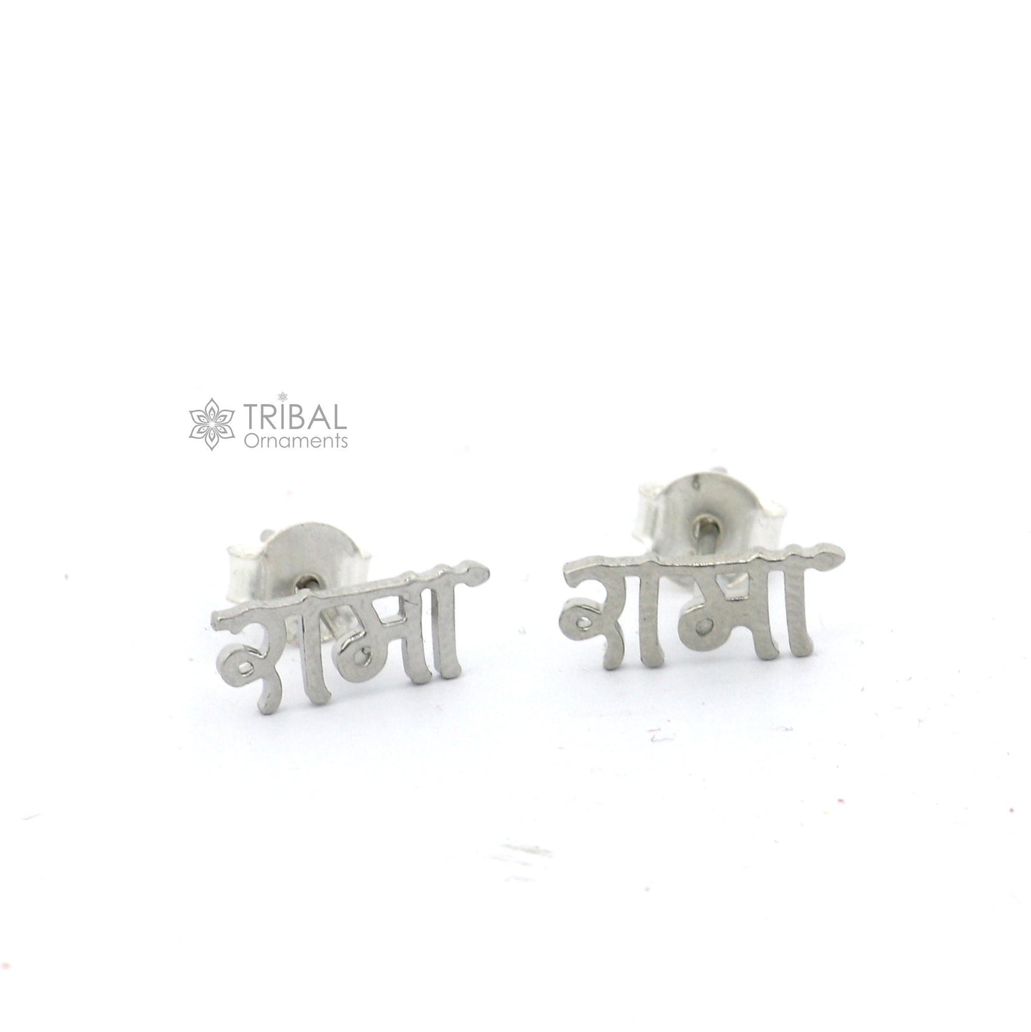 925 Sterling silver handmade Lord Rama stud earring, Indian divine jewelry, unisex cultural silver earring by TRIBAL ORNAMENTS