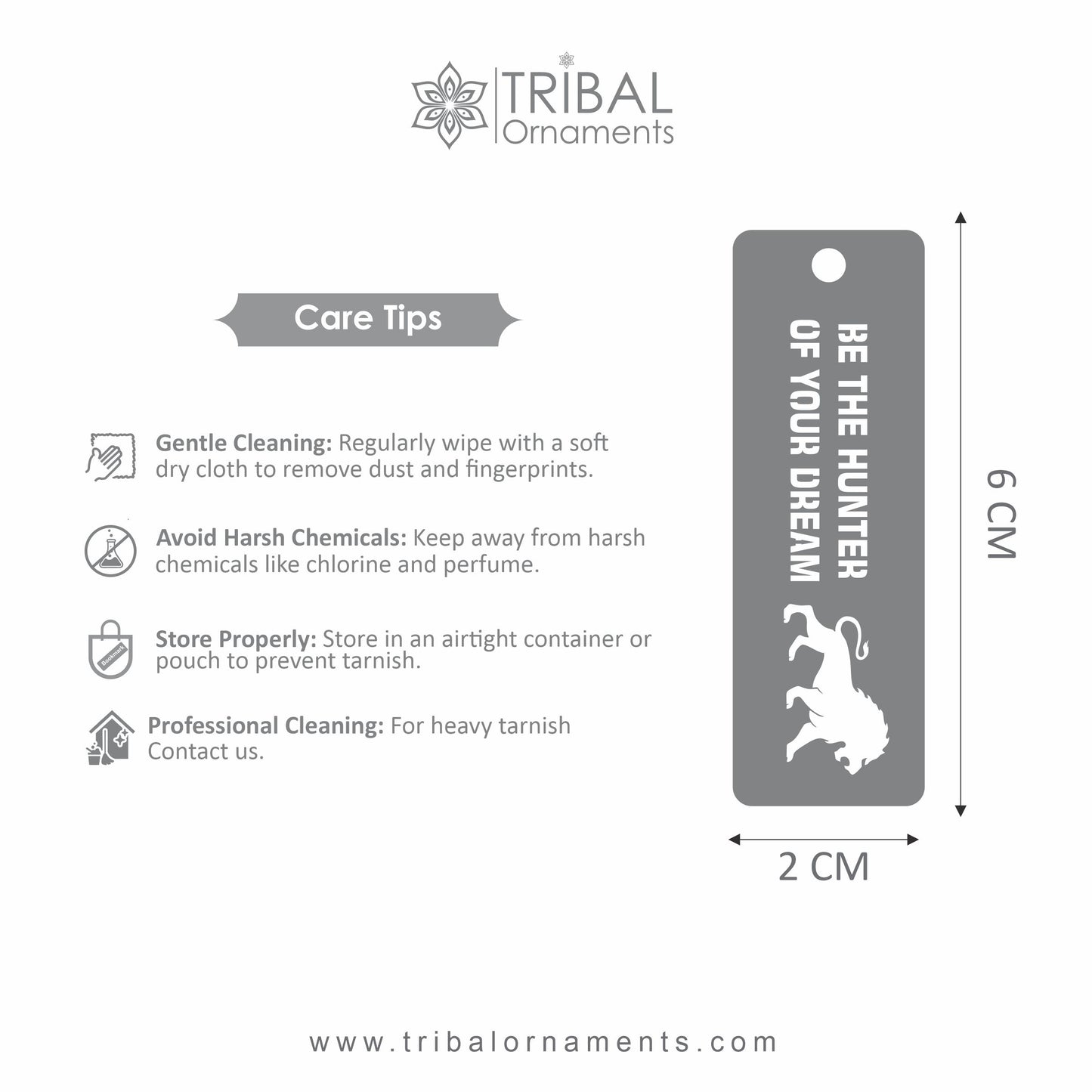 925 Sterling silver handmade lion design personalized bookmark customized jewellery  su1329 - TRIBAL ORNAMENTS