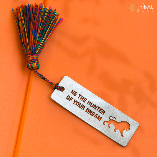 925 Sterling silver handmade lion design personalized bookmark customized jewellery  su1329 - TRIBAL ORNAMENTS