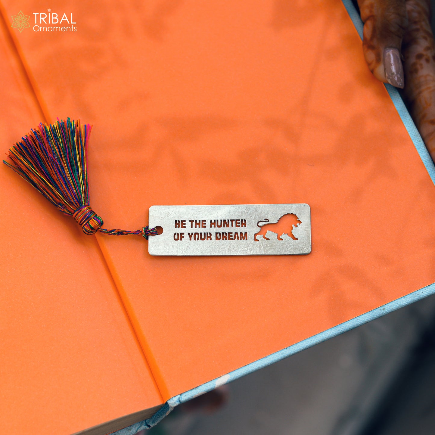 925 Sterling silver handmade lion design personalized bookmark customized jewellery  su1329 - TRIBAL ORNAMENTS