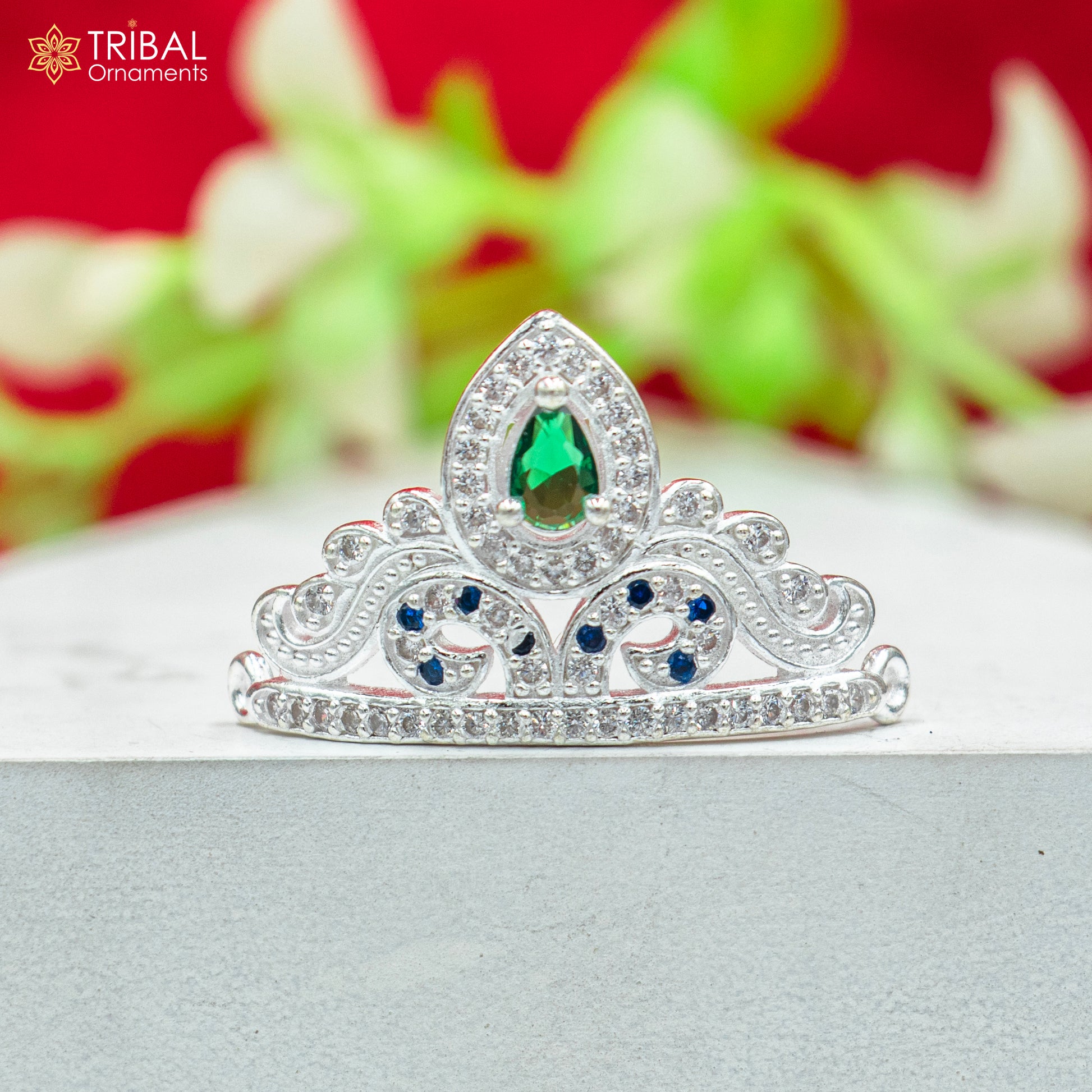 925 sterling silver handmade lord baby Krishna Mukut, amazing Laddu Gopala, crawling Krishna crown head jewelry sm29 - TRIBAL ORNAMENTS