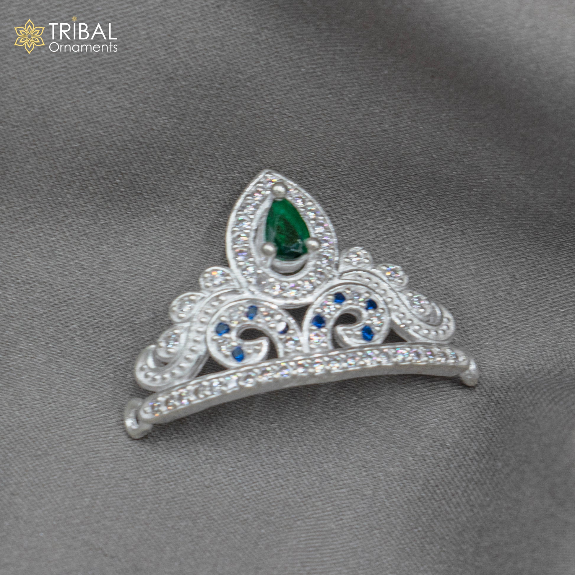925 sterling silver handmade lord baby Krishna Mukut, amazing Laddu Gopala, crawling Krishna crown head jewelry sm29 - TRIBAL ORNAMENTS