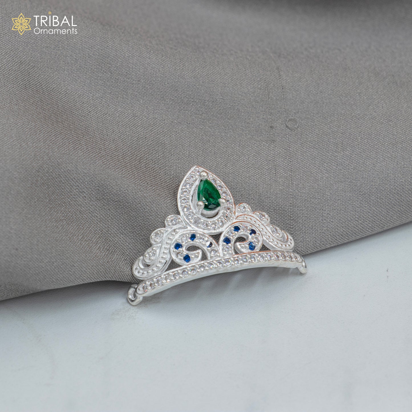 925 sterling silver handmade lord baby Krishna Mukut, amazing Laddu Gopala, crawling Krishna crown head jewelry sm29 - TRIBAL ORNAMENTS